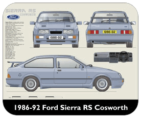 Ford Sierra RS Cosworth 1986-87 Place Mat, Small